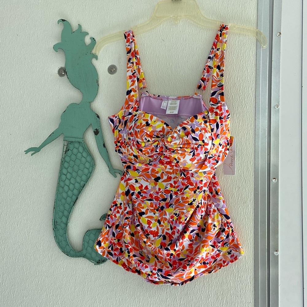 ANNE COLE NWT TANKINI SWIM TOP SIZE 34DD/36D